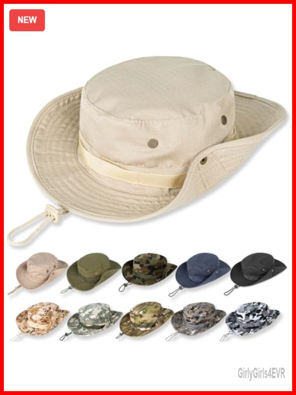 UPF 50+ Sun Protection Bucket Hat Boonie Hat for Fishing Hiking Garden